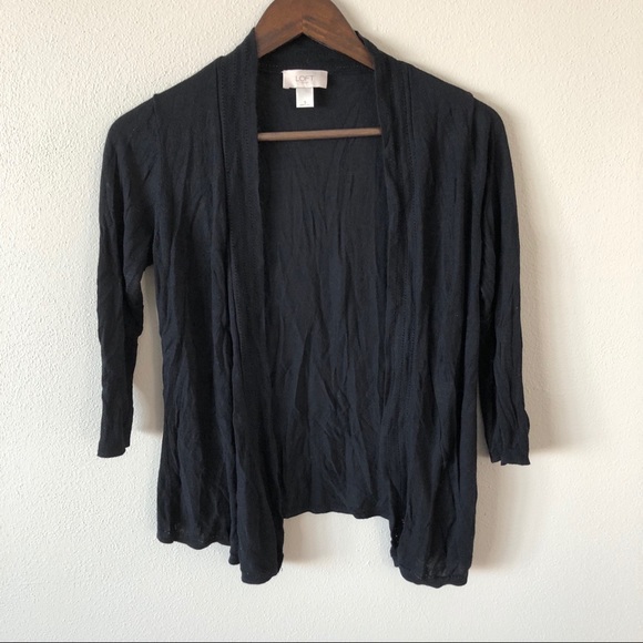 LOFT open front knit dark grey cardigan size S - Picture 1 of 5